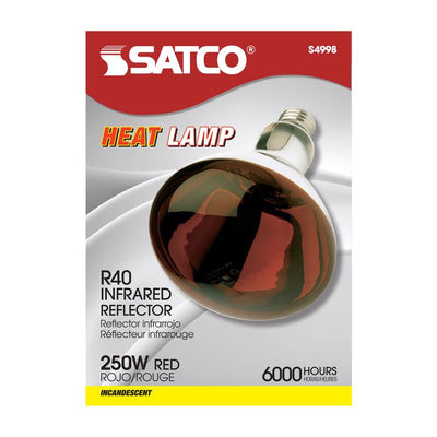Satco 250 W R40 Heat Lamp Incandescent Bulb E26 (Medium) Red