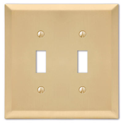 Amerelle Century Satin Brass 2 gang Stamped Steel Toggle Wall Plate