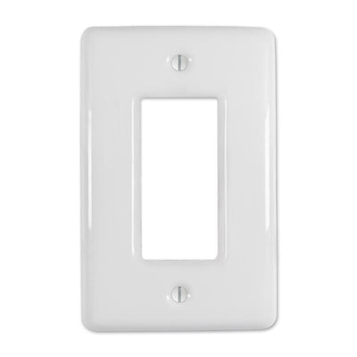 Amerelle Metro White 1 gang Ceramic Decorator Wall Plate