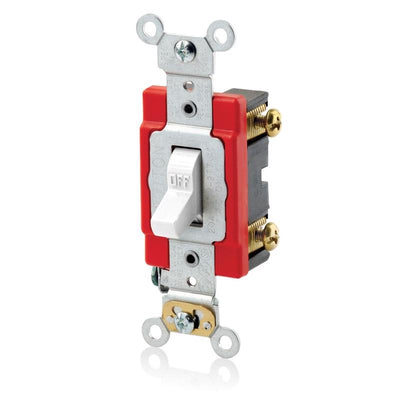 Leviton 20 amps Antimicrobial Treated Toggle AC Quiet Switch White