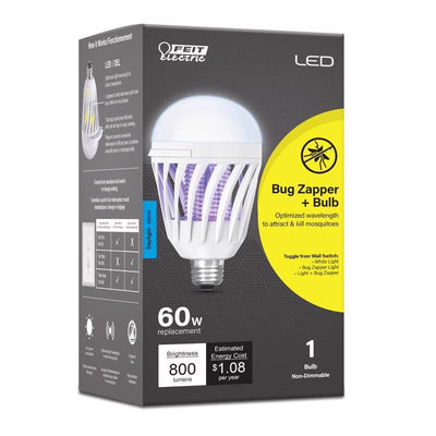 Feit A19 E26 (Medium) LED Bug Zapper Bulb Daylight 60 Watt Equivalence