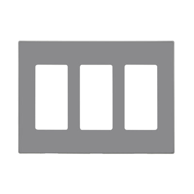 Leviton Decora Light Gray 3 gang Polycarbonate Decorator Screwless Wall Plate