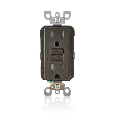 Leviton SmartlockPro 15 amps 125 V Duplex Brown GFCI Outlet 5-15R