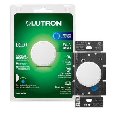 Lutron Dalia Single Pole 3-Way Dimmer Switch White