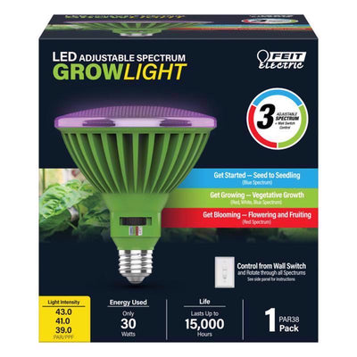 Feit PAR38 E26 (Medium) LED Grow Light Clear 30 Watt Equivalence
