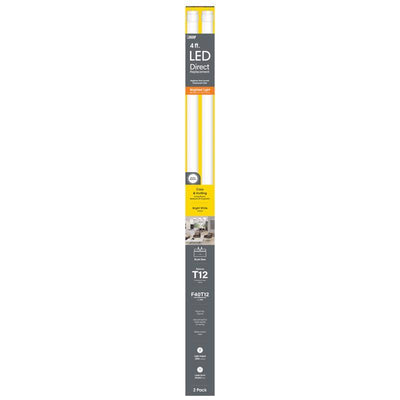 Feit T12 Bright White 48 in. Bi-Pin Base T12 LED Linear Lamp 40 Watt Equivalence 2 pk
