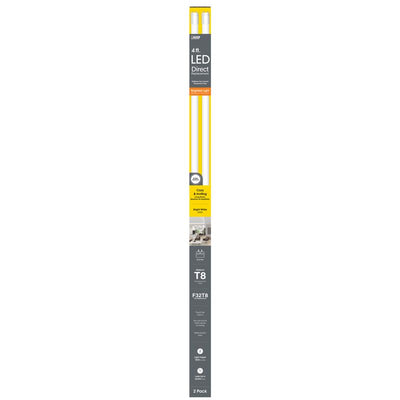 Feit Linear T8 Bright White 48 in. Bi-pin T8 LED Linear Lamp 32 Watt Equivalence 2 pk