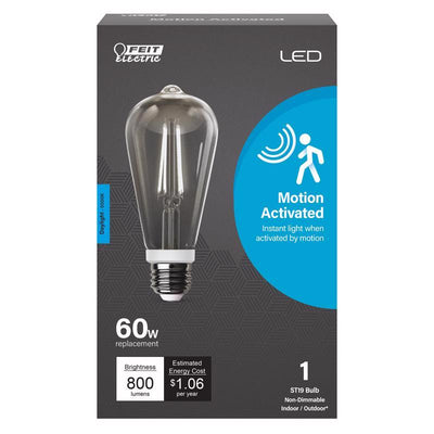 Feit ST19 E26 (Medium) LED Motion Activated Bulb Daylight 60 Watt Equivalence