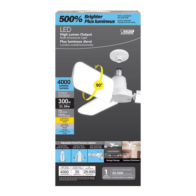 Feit Wide Surface E26 (Medium) LED Garage Bulb Bright White 300 Watt Equivalence