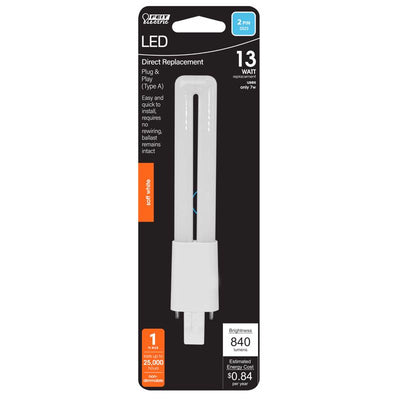 Feit Linear PL GX23 LED Tube Light Soft White 13 Watt Equivalence