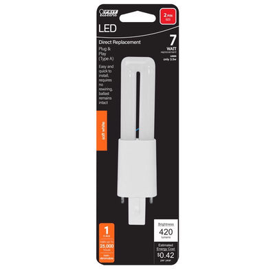 Feit Linear PL G23 LED Tube Light Soft White 7 Watt Equivalence
