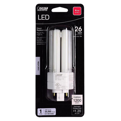 Feit PL GX24Q-3 4-Pin LED Bulb Cool White 26 Watt Equivalence