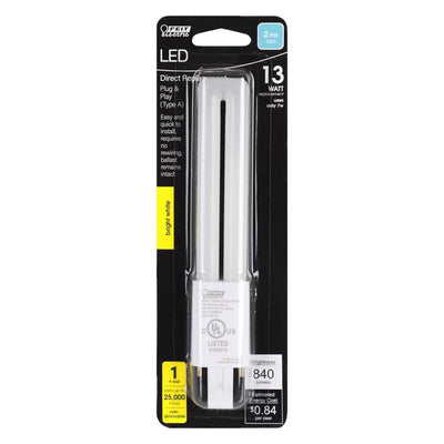 Feit PL GX23-2 LED Bulb Bright White 13 Watt Equivalence