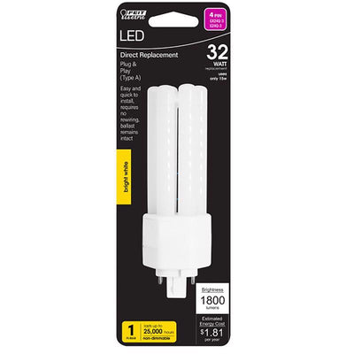 Feit Linear PL GX24Q-3 4-Pin LED Bulb Bright White 32 Watt Equivalence
