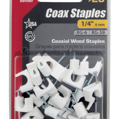 Gardner Bender 1/4 in. W Plastic Insulated Coaxial Staple 25 pk