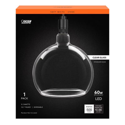 Feit G63 E26 (Medium) Filament LED Bulb Soft White 60 Watt Equivalence