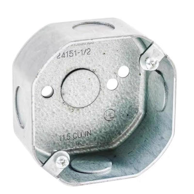 Southwire Old Work 11.5 cu in Octagon Galvanized Steel Box Mount Silver