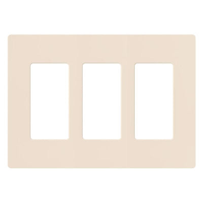 Lutron Claro Gloss Light Almond 3 gang Plastic Decorator Wall Plate