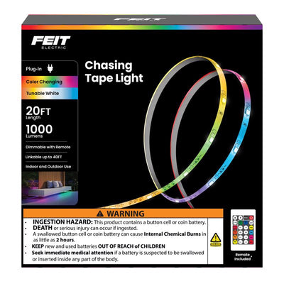 Feit 20 ft. L Color Changing Plug-In LED Tape Light