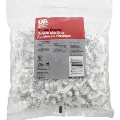 Gardner Bender 3/4 in. W Plastic Insulated Cable Staple 250 pk