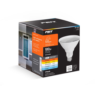 Feit PAR38 E26 (Medium) LED Dusk to Dawn Bulb Color Changing 100 Watt Equivalence