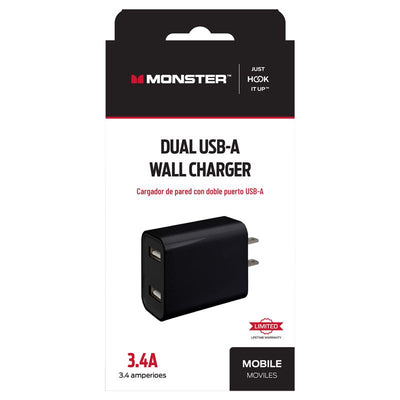 Monster Just Hook It Up 2 Port USB Wall Charger