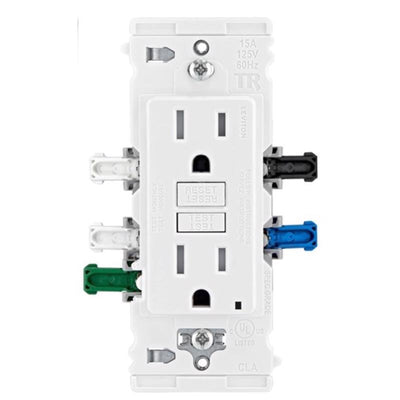 Leviton Lever Edge 125 V White GFCI Outlet
