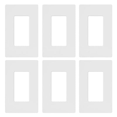 Lutron Claro White 1 gang Plastic Wall Plate 6 pk