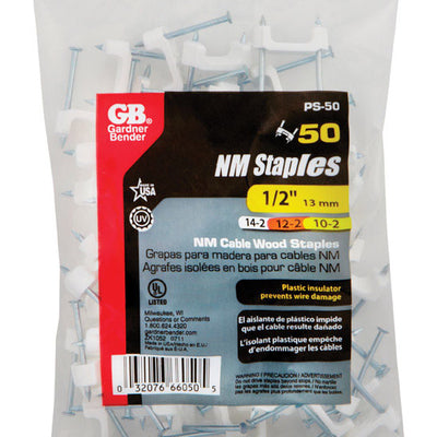 Gardner Bender 1/2 in. W Plastic Insulated Cable Staple 50 pk