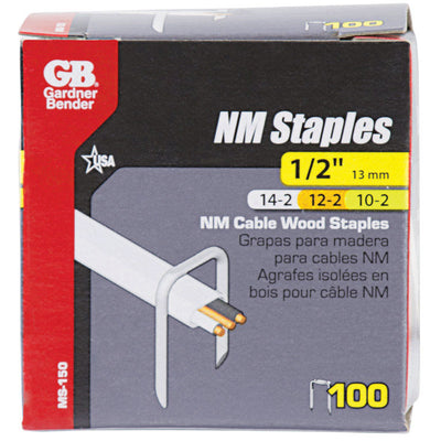 Gardner Bender 1/2 in. W Metal Cable Staple 100 pk