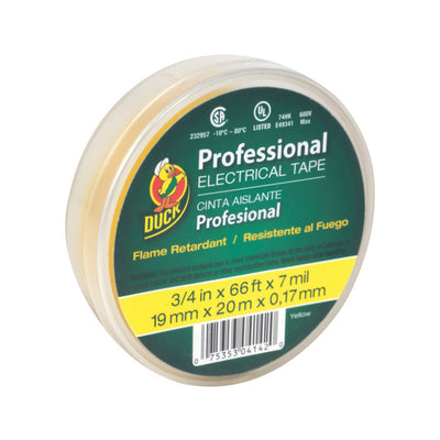 Duck Professional Grade 3/4 in. W X 66 ft. L Yellow Vinyl Electrical Tape