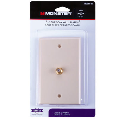 Monster Just Hook It Up Ivory 1 gang Plastic Coaxial Wall Plate