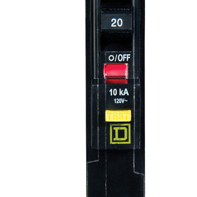 Square D QO 20 amps Plug In Single Pole Circuit Breaker