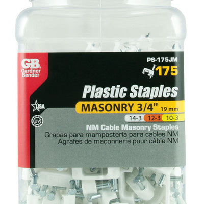 Gardner Bender 3/4 in. W Plastic Insulated Cable Staple