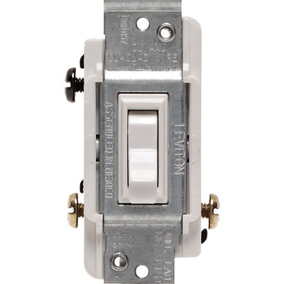 Leviton 15 amps Three Pole Toggle AC Quiet Switch White
