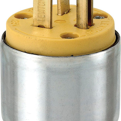 Leviton Commercial Armored Ground/Straight Blade Plug 5-20P 18-12 AWG 2 Pole 3 Wire
