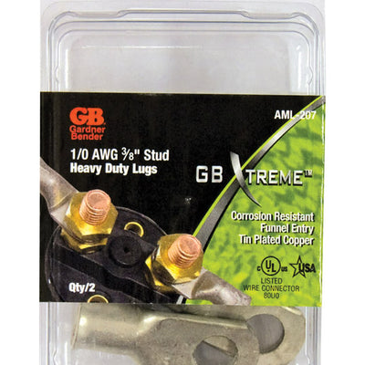 Gardner Bender Xtreme 1 Ga. Insulated Wire Electrical Lug Silver 2 pk