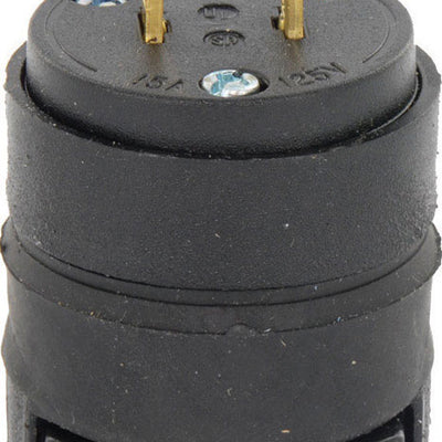 Leviton Commercial and Residential Rubber Straight Blade Plug 1-15P 18-12 AWG 2 Pole 2 Wire