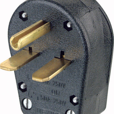 Leviton Commercial Thermoplastic Angle Ground/Straight Blade Plug 6-30P/6-50P