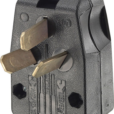 Leviton Commercial Thermoplastic Angle Ground/Straight Blade Plug 10-30P/10-50P