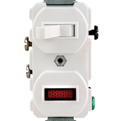 Leviton 15 amps Single Pole Combination Switch w/ Pilot White