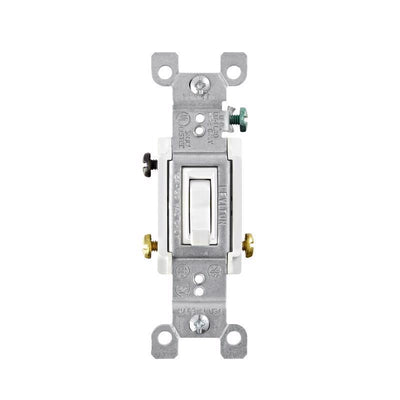 Leviton 15 amps Three Pole 3-Way Toggle AC Quiet Switch White