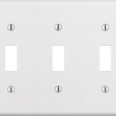 Leviton White 3 gang Thermoset Plastic Toggle Wall Plate