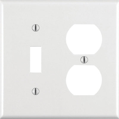 Leviton White 2 gang Thermoset Plastic Duplex/Toggle Wall Plate