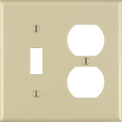 Leviton Ivory 2 gang Thermoset Plastic Duplex/Toggle Wall Plate