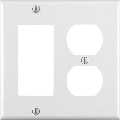 Leviton White 2 gang Thermoset Plastic Decorator/Duplex Wall Plate