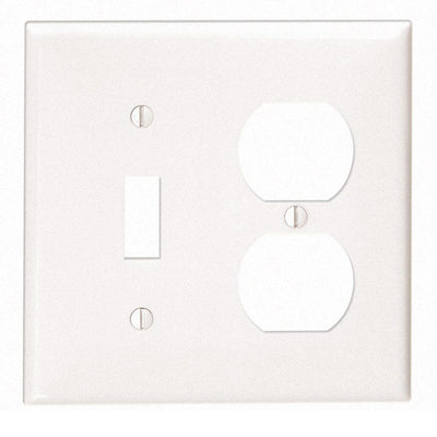Leviton White 2 gang Thermoplastic Nylon Duplex/Toggle Wall Plate