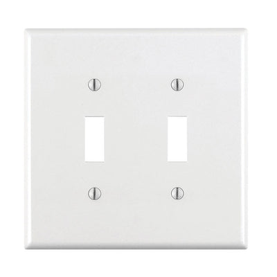 Leviton White 2 gang Thermoplastic Nylon Toggle Wall Plate
