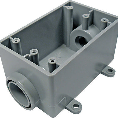 Cantex New and Old Work 21 cu in Rectangle PVC 1 gang Outlet Box Gray