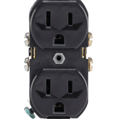 Leviton 15 amps 125 V Duplex Black Outlet 5-15R